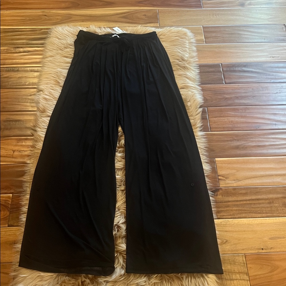 NWT Joah Brown Pleated Sheer Pant in Black  Mesh in Size M - Picture 2 of 11